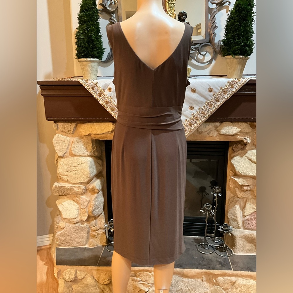Anne Klein sleeveless embellished ruched dress 12 - Picture 5 of 12